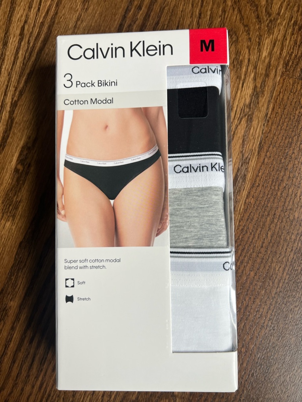 NWT Calvin Klein Women’s 3-Pack Bikini Briefs - Black, Gray, White